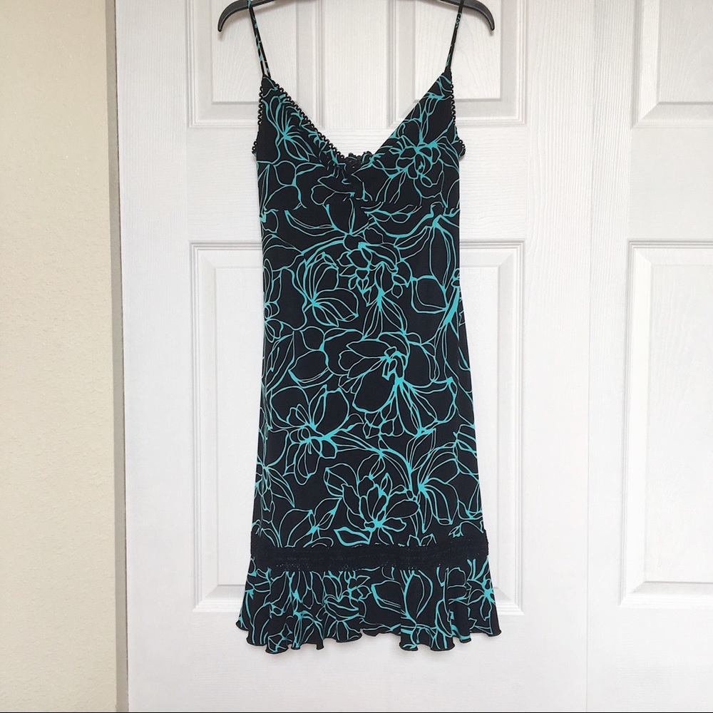 Vintage Tadashi Dress-Blue/Black-Size M